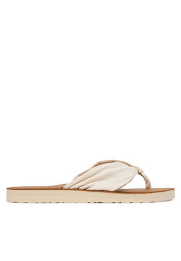 TOMMY HILFIGER - Tommy Hilfiger Japonki Th Ltr Footbed Summer Sandal FW0FW09194 Écru. Kolor: kremowy. Materiał: materiał