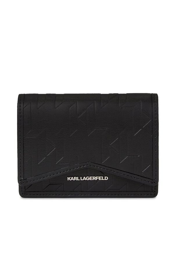 Karl Lagerfeld - KARL LAGERFELD Duży Portfel Damski 240W3218 Czarny. Kolor: czarny. Materiał: skóra