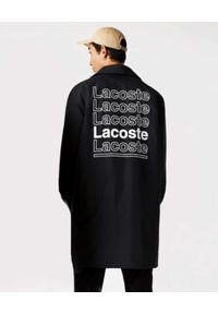 Lacoste - LACOSTE - Parka z kontrastowym logo Unisex Fit. Kolor: czarny. Materiał: tkanina. Wzór: gładki, nadruk. Styl: klasyczny #5