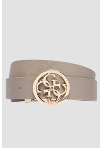 Guess - GUESS Kremowy dwustronny damski pasek w monogram Noelle REV H35, Rozmiar XS. Kolor: beżowy #3