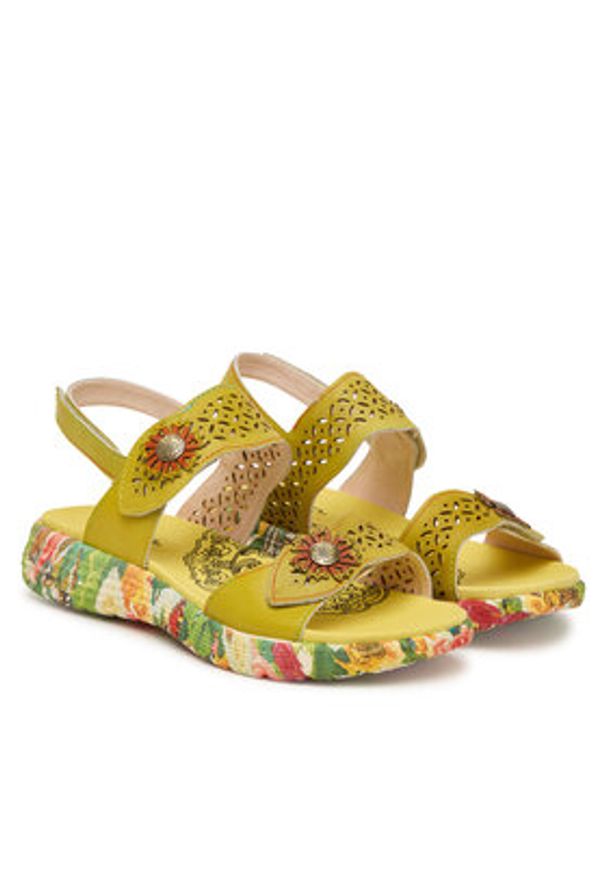 Laura Vita Sandały Sanao 53 Zielony. Kolor: zielony. Materiał: skóra