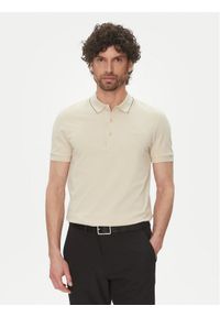 BOSS Polo Paule 4 50506195 Beżowy Slim Fit. Typ kołnierza: polo. Kolor: beżowy. Materiał: bawełna