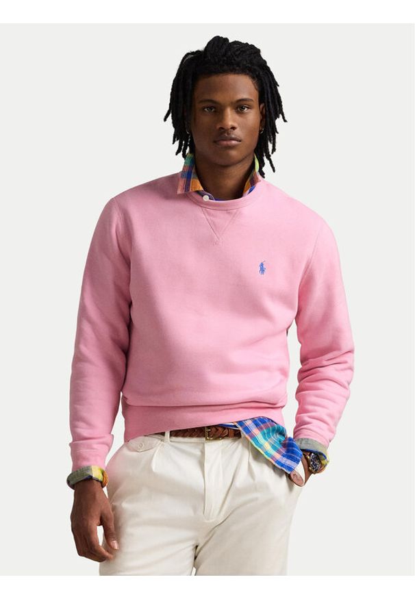 Polo Ralph Lauren Sweter 710766772063 Różowy Regular Fit. Typ kołnierza: polo. Kolor: różowy. Materiał: syntetyk