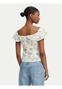 Guess Bluzka W6GP23 K3106 Kremowy Regular Fit. Kolor: kremowy. Materiał: bawełna #5