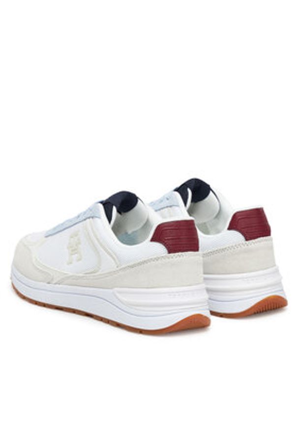 TOMMY HILFIGER - Tommy Hilfiger Sneakersy Casual Fashion Runner Mix FW0FW08324 Biały. Okazja: na co dzień. Kolor: biały. Materiał: materiał
