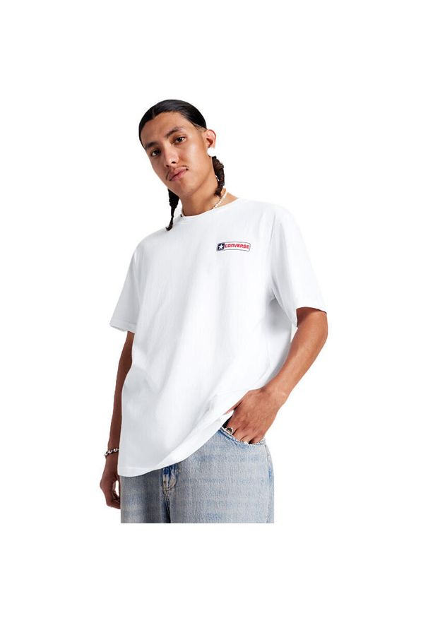 Koszulka męskie Converse Con T shirt M Con Box Star Tee. Kolor: biały. Materiał: bawełna, materiał