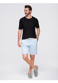 Ombre Clothing - Męska strukturalna dzianinowa koszulka - czarna V3 - Rozmiar: XXL. Kolor: czarny. Materiał: dzianina #2
