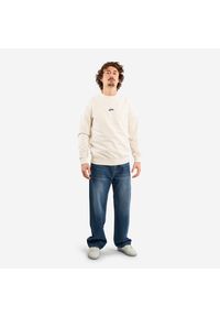 Decathlon - Bluza skaterska z kolekcji Roos Zwetsloot, beżowa, niebarwiona. Kolor: biały. Materiał: materiał, elastan, poliester, bawełna. Wzór: ze splotem. Sport: skateboard