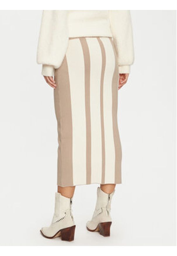 Vero Moda Spódnica ołówkowa Gold New Art 10311360 Beżowy Slim Fit. Kolor: beżowy. Materiał: syntetyk
