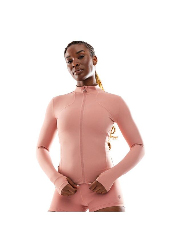 SIROKO - Damska ultralekka kurtka treningowa Fitness Siroko Pelican. Kolor: różowy, wielokolorowy, pomarańczowy. Materiał: materiał. Sezon: zima. Sport: fitness