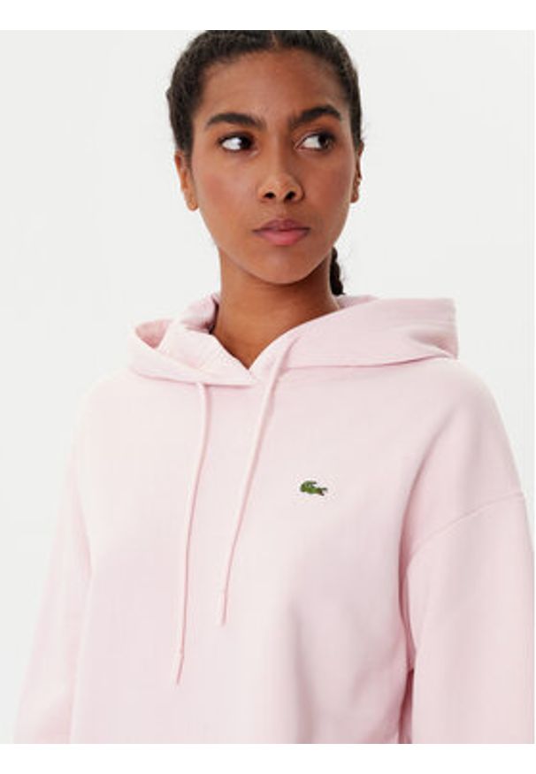 Lacoste Bluza SF7612 Różowy Oversize. Kolor: różowy. Materiał: bawełna