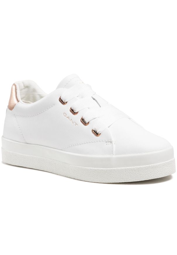 GANT - Sneakersy Gant Avona 22531536 Br. White/Rose Gold G296. Kolor: biały. Materiał: skóra