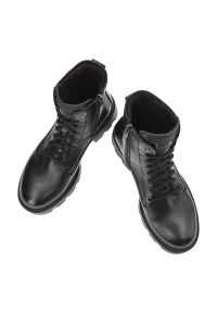 Czarne Botki Nessi Płaskie Obuwie Damskie. Okazja: na co dzień. Kolor: czarny. Materiał: skóra. Obcas: na obcasie. Styl: casual, elegancki #6