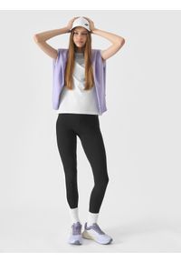 4f - 4F T-shirt z bawełny organicznej gładki dziewczęcy - biały 140 (9-10 lat). Okazja: na co dzień. Kolor: biały. Materiał: bawełna. Wzór: gładki. Sezon: lato. Styl: sportowy, casual