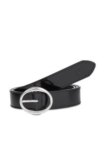 Calvin Klein Jeans Pasek Damski Classic Round Lthr Belt25Mm K60K611985 Czarny. Kolor: czarny. Materiał: skóra