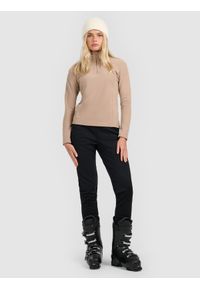 4f - 4F Bielizna termiczna polarowa (góra) damska - brązowa S. Typ kołnierza: kołnierzyk stójkowy. Kolor: brązowy. Materiał: polar. Sezon: zima. Sport: turystyka piesza #2