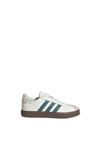 Adidas - Buty VL Court 3.0 Kids. Kolor: biały, wielokolorowy, niebieski. Materiał: zamsz, materiał