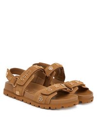 Guess Sandały FLPFLO ESU03 Brązowy. Kolor: brązowy. Materiał: materiał #3