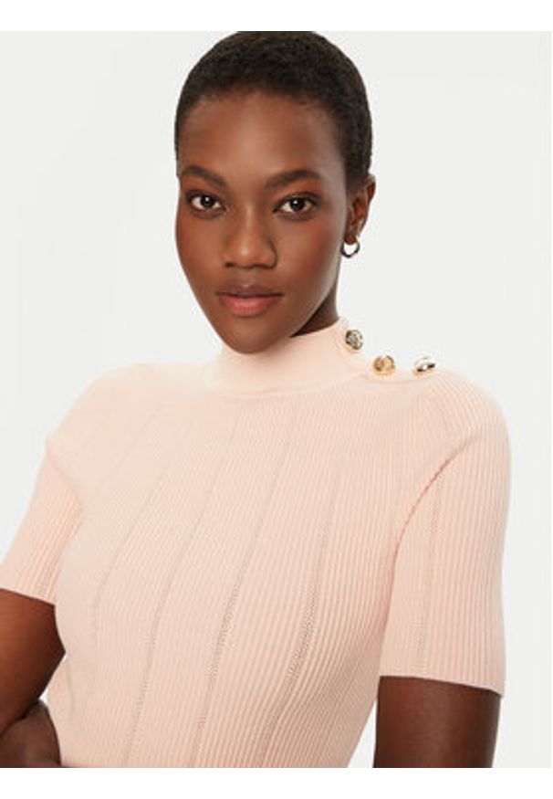 Marciano Guess Sweter 5RGR24 5810Z Różowy Regular Fit. Kolor: różowy. Materiał: wiskoza