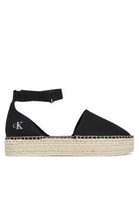 Calvin Klein Jeans Espadryle Flatform Espadrille Sling Mg YW0YW01735 Czarny. Kolor: czarny. Materiał: materiał