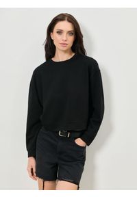 Sinsay - Bluza basic - czarny. Kolor: czarny. Materiał: wiskoza, dzianina
