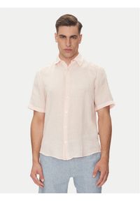 BOSS Koszula 50537382 Różowy Regular Fit. Kolor: różowy. Materiał: len