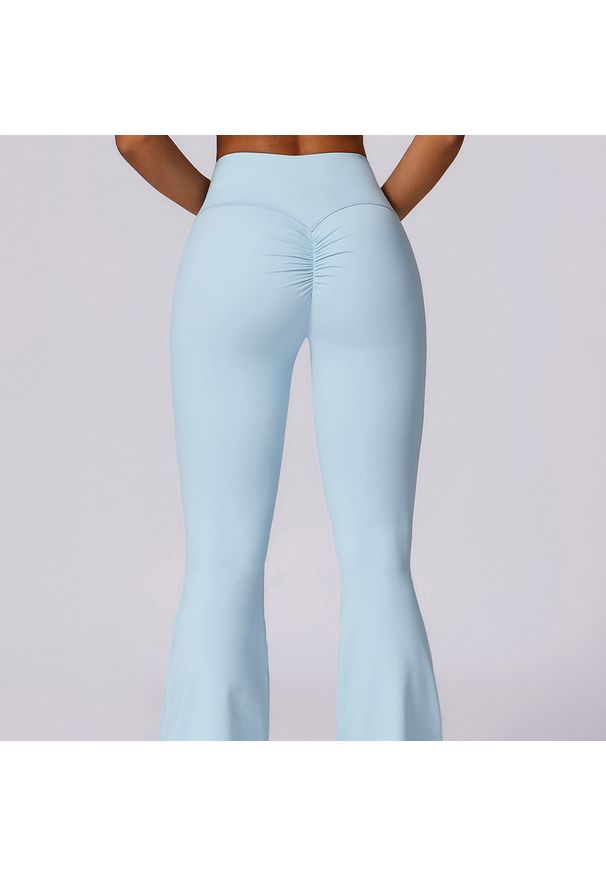 Intica - Spodnie treningowe z elastycznego materiału z wysokim stanem Oksun. Stan: podwyższony. Kolor: zielony. Materiał: materiał. Sport: fitness