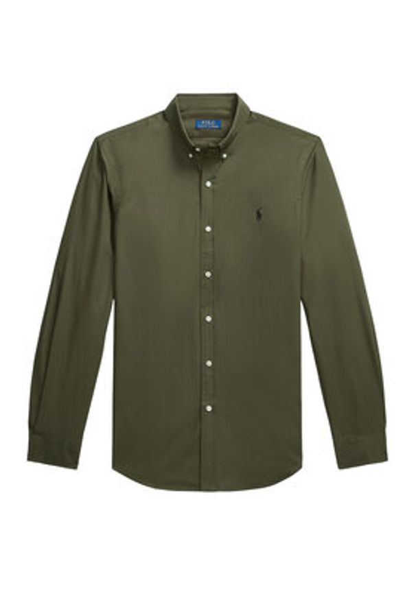 Polo Ralph Lauren Koszula 710929348006 Zielony Slim Fit. Typ kołnierza: polo. Kolor: zielony. Materiał: bawełna