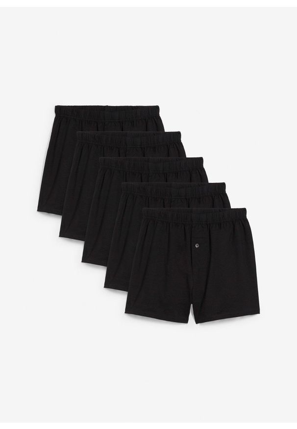 bonprix - Bokserki (5 par) z bawełny organicznej. Kolor: czarny. Materiał: bawełna