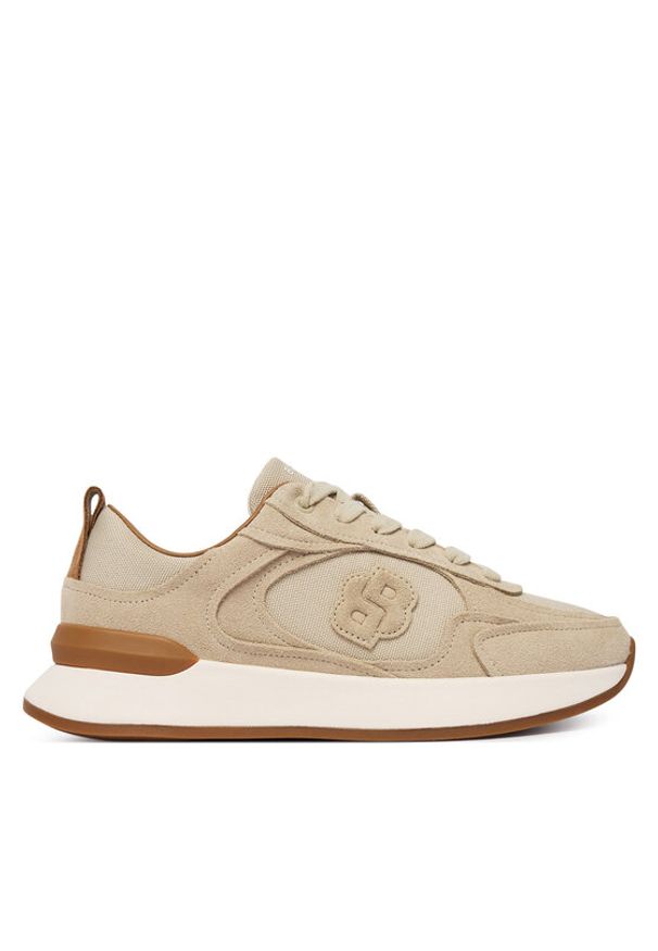 BOSS Sneakersy B Icon Runn 50563381 Beżowy. Kolor: beżowy. Materiał: skóra, zamsz