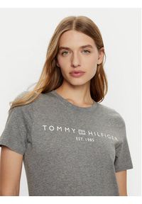 TOMMY HILFIGER - Tommy Hilfiger T-Shirt WW0WW40276 Szary Regular Fit. Kolor: szary. Materiał: bawełna #3