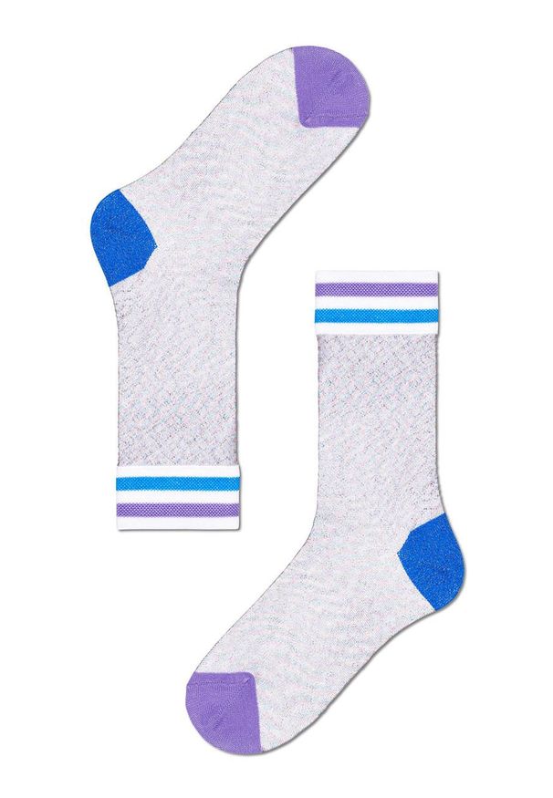 Happy-Socks - Happy Socks - Skarpetki Emmelina Crew. Kolor: biały. Materiał: materiał, wiskoza, poliamid, włókno