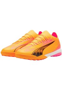 Buty piłkarskie Puma Ultra Match Tt M 107757 03 pomarańczowe. Kolor: pomarańczowy. Materiał: materiał, dzianina, guma. Szerokość cholewki: normalna. Sport: piłka nożna #3