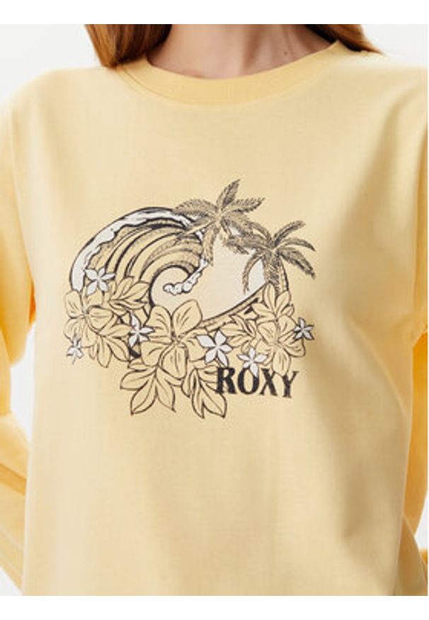 Roxy Bluza ERJFT04963 Żółty Regular Fit. Kolor: żółty. Materiał: bawełna