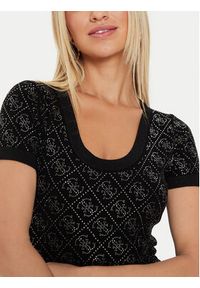 Guess Sukienka dzianinowa Paige W4YK28 Z3FN0 Czarny Slim Fit. Kolor: czarny. Materiał: wiskoza
