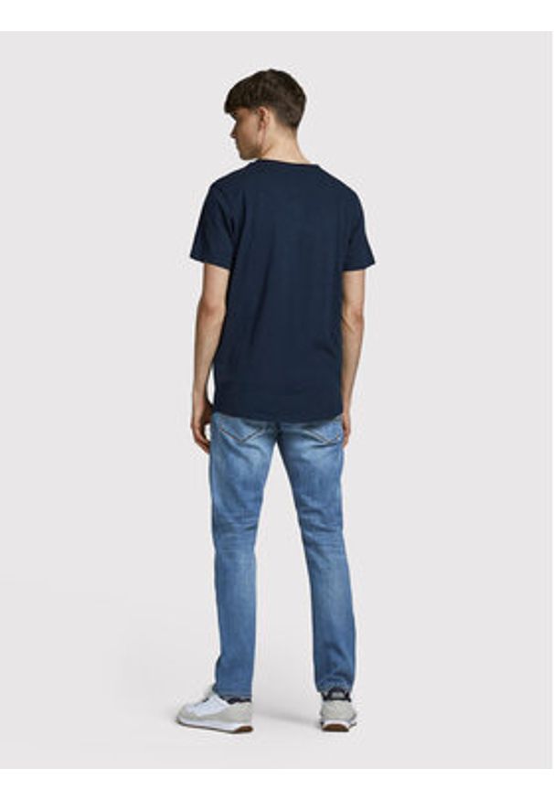 Jack & Jones T-Shirt Basher 12182498 Granatowy Regular Fit. Kolor: niebieski. Materiał: bawełna