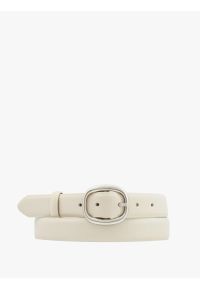 Ryłko - Kremowy pasek damski. Kolor: beżowy. Materiał: skóra #1