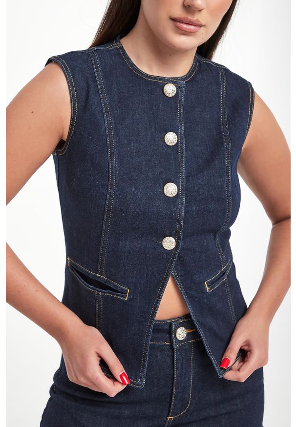Liu Jo - Kamizelka damska jeansowa LIU JO. Materiał: jeans