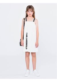 Karl Lagerfeld Kids Sukienka Z12246 D Biały Relaxed Fit. Kolor: biały. Materiał: syntetyk #1