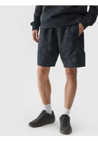 4f - 4F Spodenki dresowe męskie - grafitowy L. Kolor: szary. Materiał: dresówka. Długość: krótkie. Wzór: gładki, napisy, ze splotem #2
