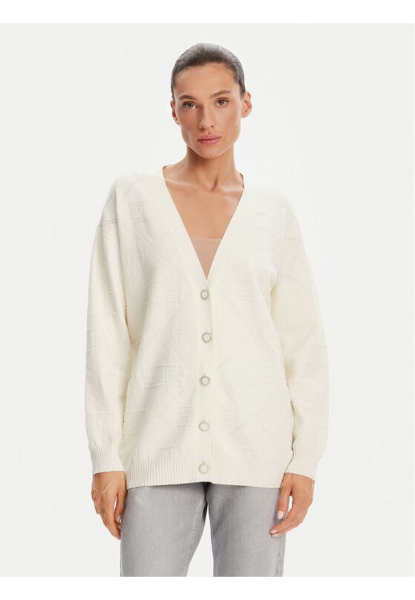 Gaudi Kardigan 421FD53019 Écru Regular Fit. Materiał: wiskoza