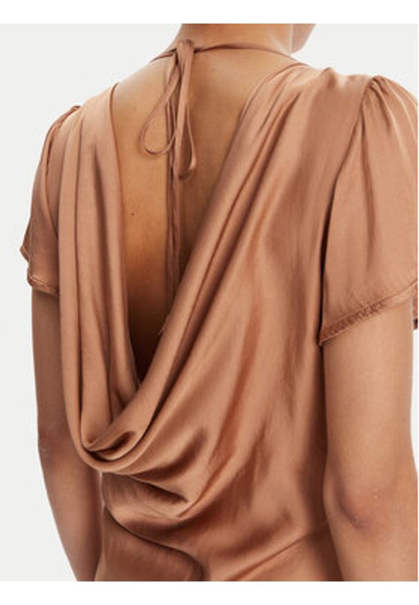 ViCOLO Sukienka wieczorowa TD0767 Brązowy Regular Fit. Kolor: brązowy. Materiał: wiskoza. Styl: wizytowy