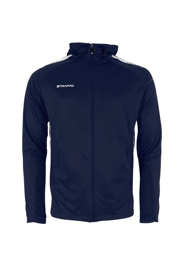 STANNO - Bluza dresowa z kapturem zapinana na zamek Stanno First. Typ kołnierza: kaptur. Kolor: wielokolorowy, niebieski, biały. Materiał: dresówka