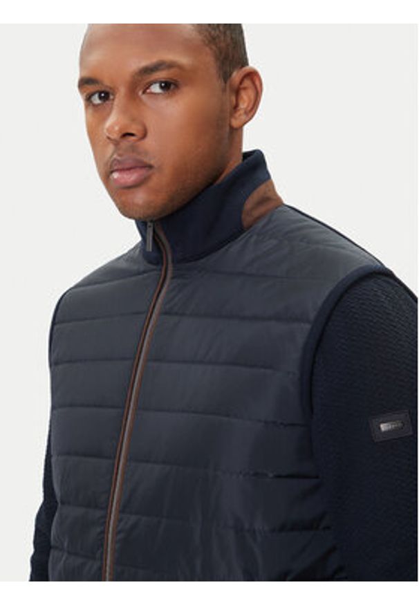 Bugatti Kamizelka 8800-85051D Granatowy Regular Fit. Kolor: niebieski. Materiał: bawełna