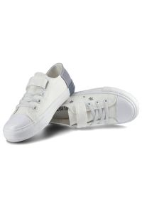 Big-Star - Białe Trampki Big Star Dziecięce Buty Na Rzep. Okazja: na spacer, na uczelnię. Zapięcie: rzepy. Kolor: szary. Materiał: guma, materiał. Szerokość cholewki: normalna. Wzór: nadruk, kwiaty, aplikacja. Styl: młodzieżowy, wizytowy #4