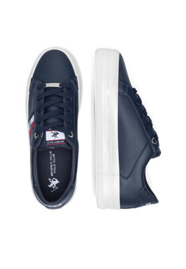 Beverly Hills Polo Club Sneakersy V12-721 Granatowy. Kolor: niebieski. Materiał: skóra
