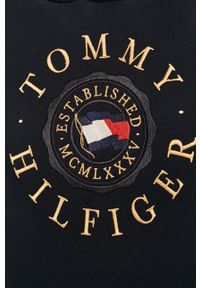 TOMMY HILFIGER - Tommy Hilfiger - Bluza. Okazja: na co dzień. Typ kołnierza: kaptur. Kolor: niebieski. Materiał: bawełna, dzianina, elastan. Wzór: aplikacja. Styl: casual #3