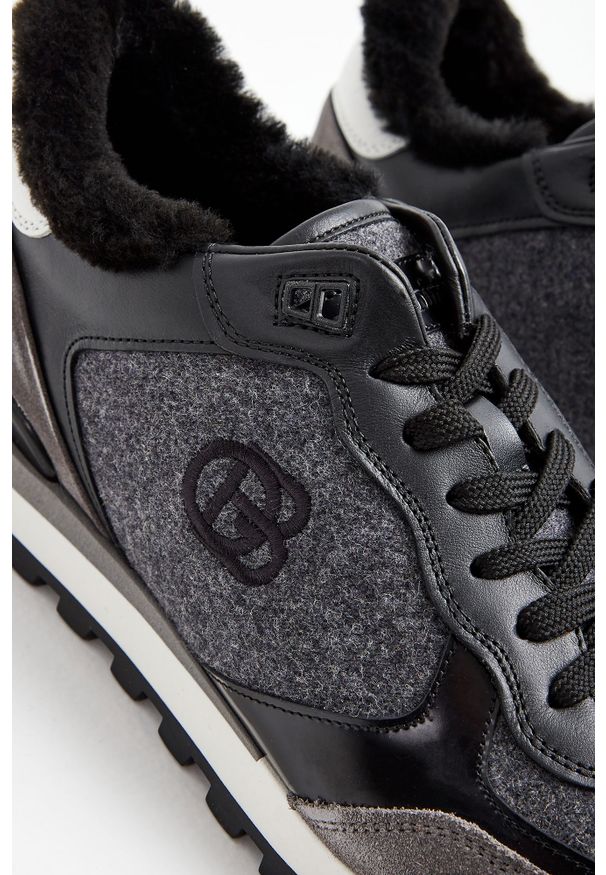 Baldinini - SNEAKERSY BALDININI. Materiał: skóra, materiał. Wzór: gładki, aplikacja