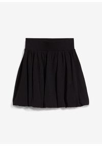 bonprix - Spódnica bombka z elastycznego materiału z bawełną. Kolor: czarny. Materiał: bawełna, materiał. Styl: elegancki