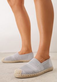 Born2be - Jasnoszare Espadryle na Płaskiej Podeszwie z Plecionki Chorisa. Okazja: na co dzień, do pracy. Kolor: szary. Materiał: len, jeans. Obcas: na płaskiej podeszwie. Styl: casual #5